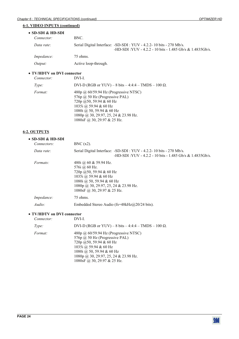 Analog Way Optimizer HD - OHD888-AG User Manual | Page 24 / 26