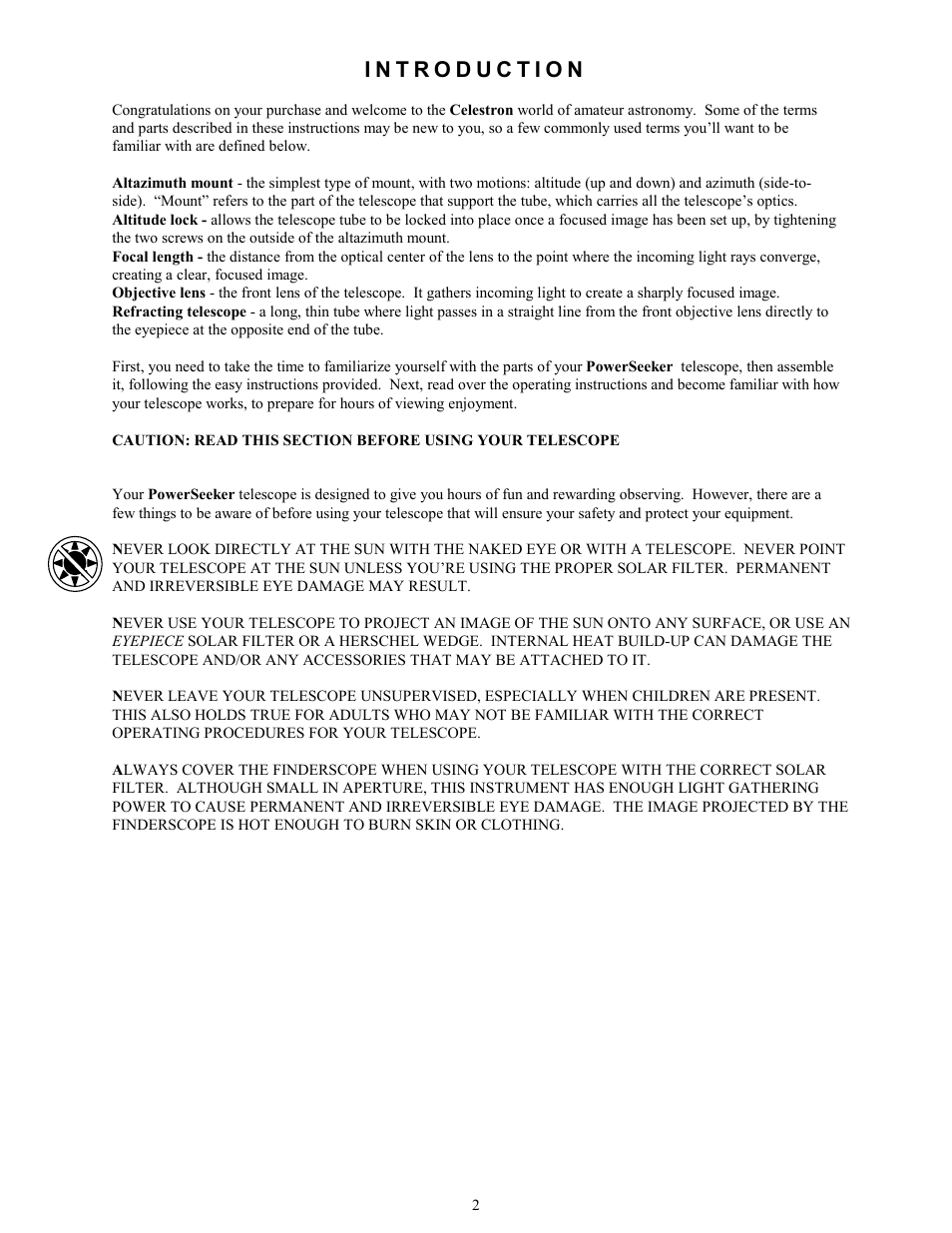 Celestron Power Seeker 50 User Manual | Page 2 / 8