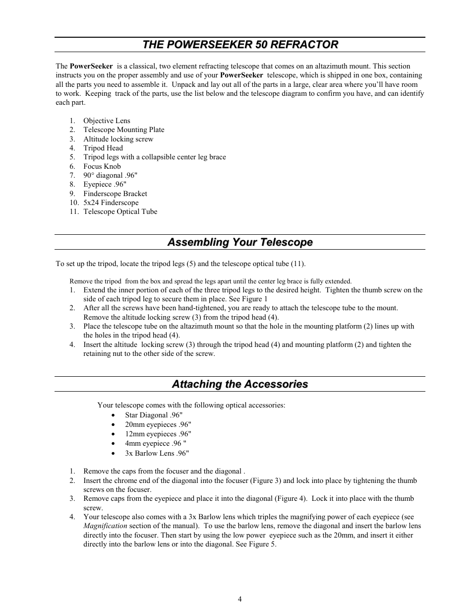 Celestron Power Seeker 50 User Manual | Page 4 / 8