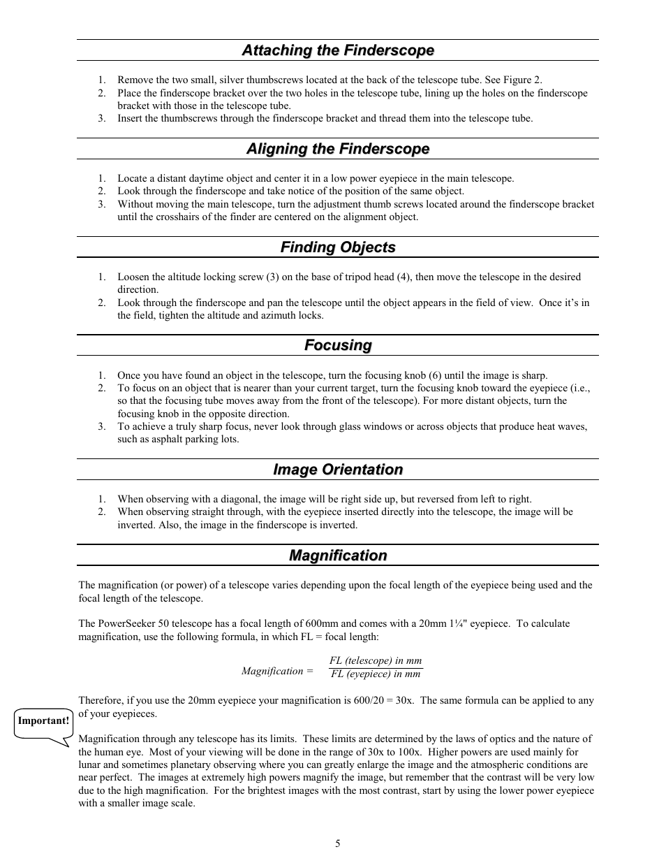 Celestron Power Seeker 50 User Manual | Page 5 / 8