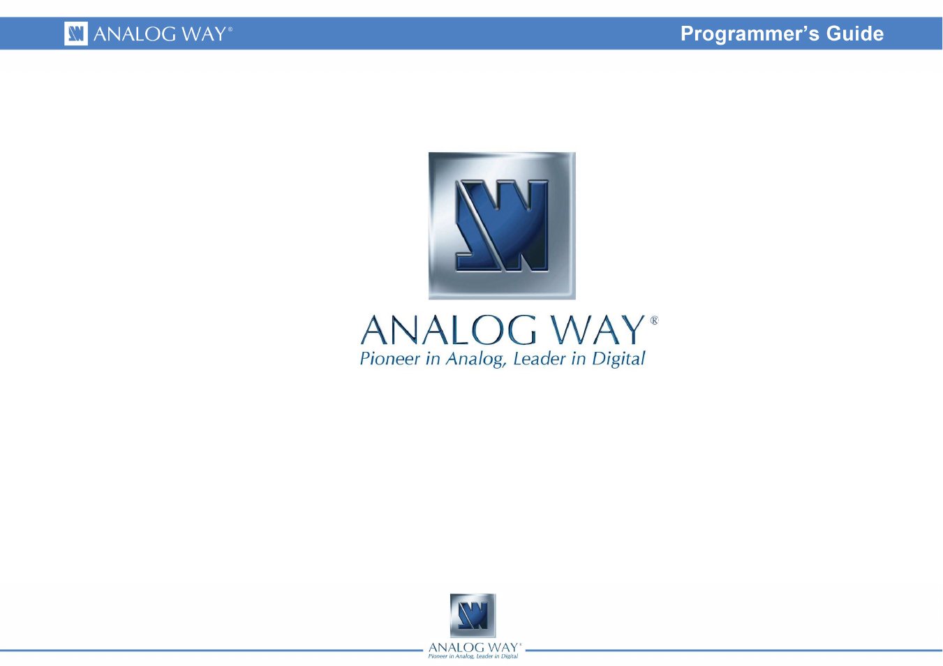 Analog Way Smart Edge FX - STE200 Programmer's Guide User Manual | 57 pages