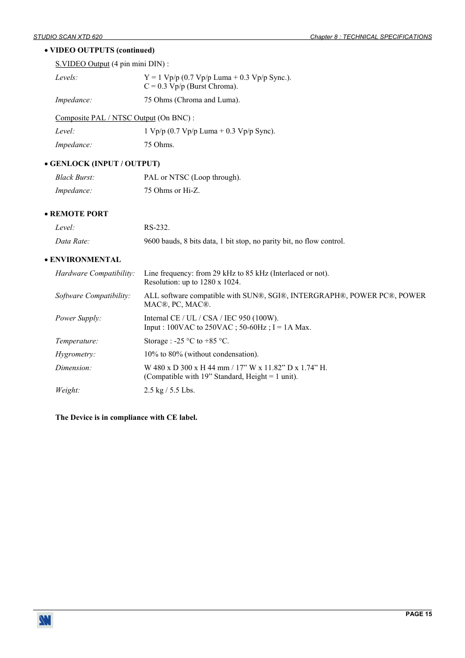 Analog Way Studio Scan XTD620 User Manual | Page 15 / 24