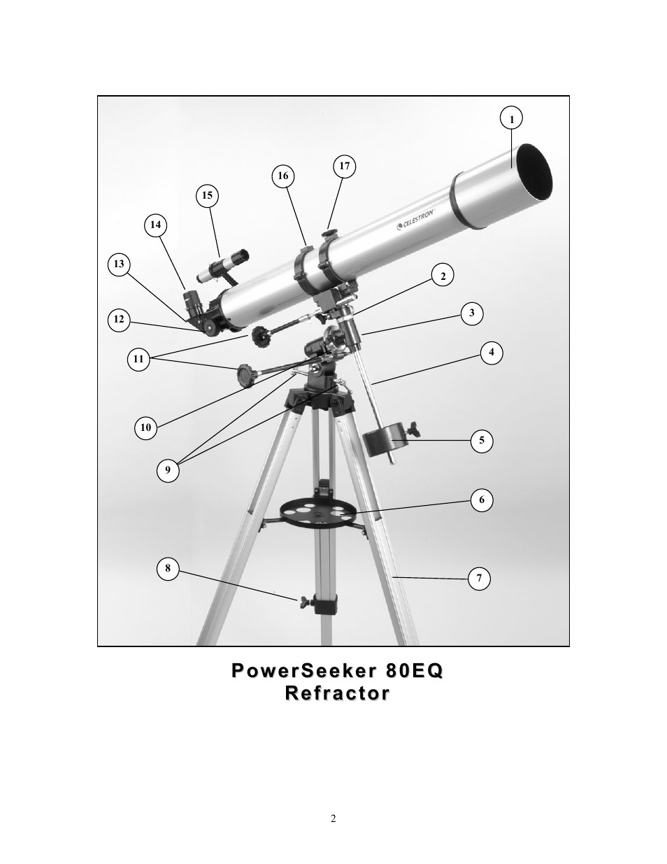 Celestron Ultima 80 User Manual | Page 2 / 19
