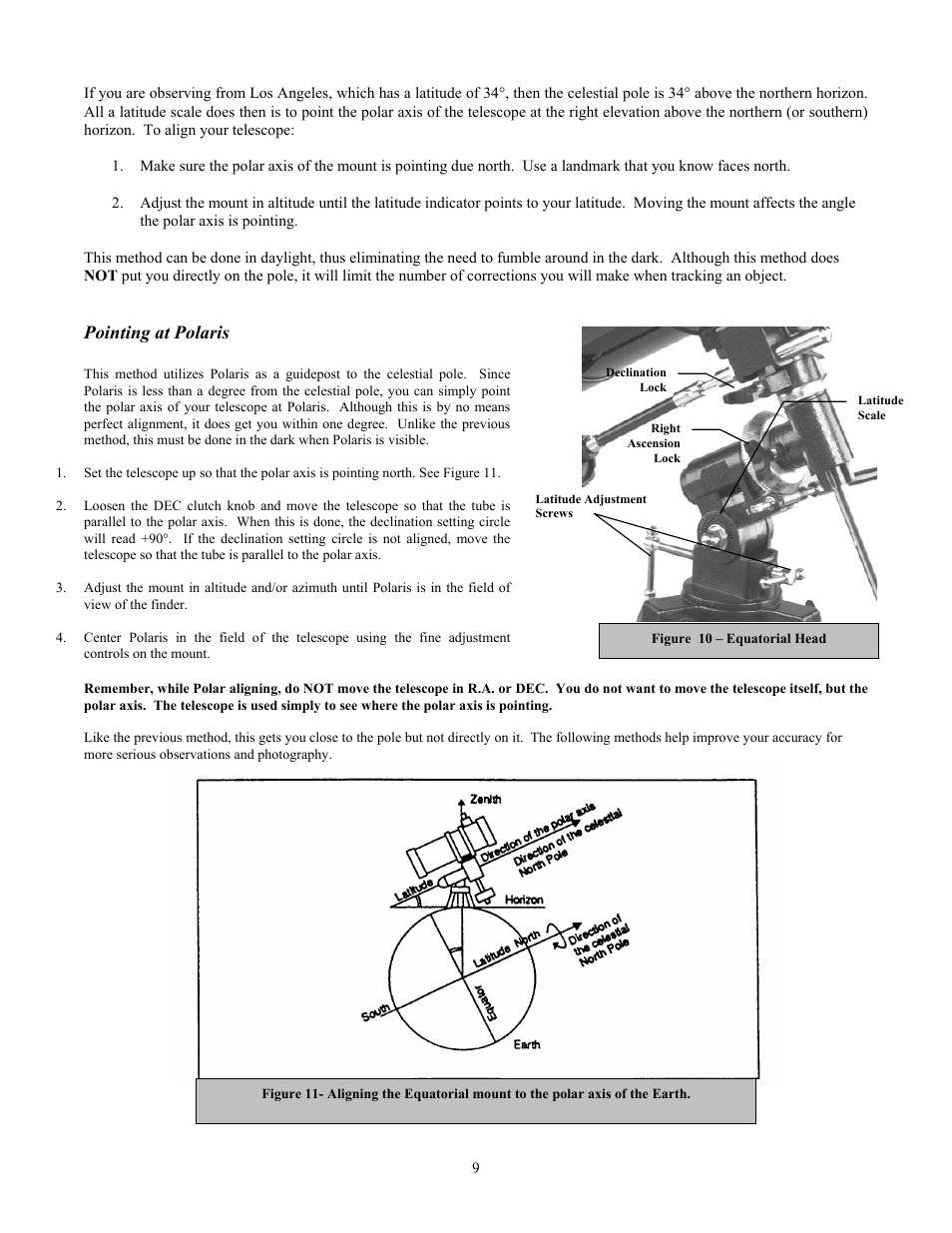 Pointing at polaris | Celestron Ultima 80 User Manual | Page 9 / 19