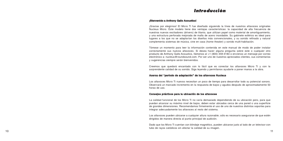 Introducción | Anthony Gallo Nucleus Micro Ti User Manual | Page 12 / 12