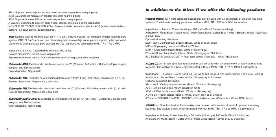 Anthony Gallo Nucleus Micro Ti User Manual | Page 7 / 12