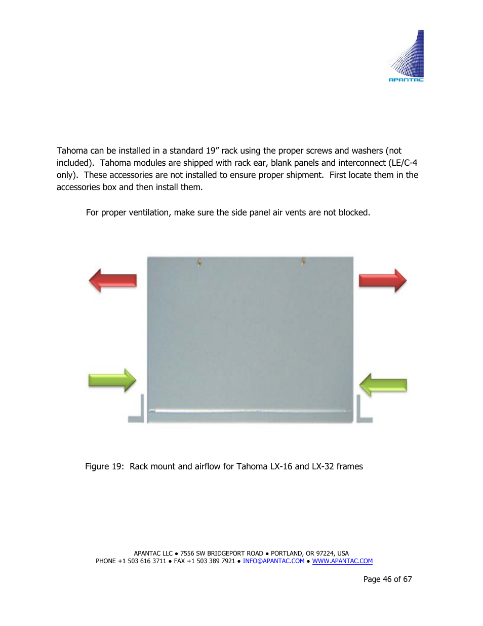 Installation | Apantac TAHOMA Platform User Manual | Page 46 / 67