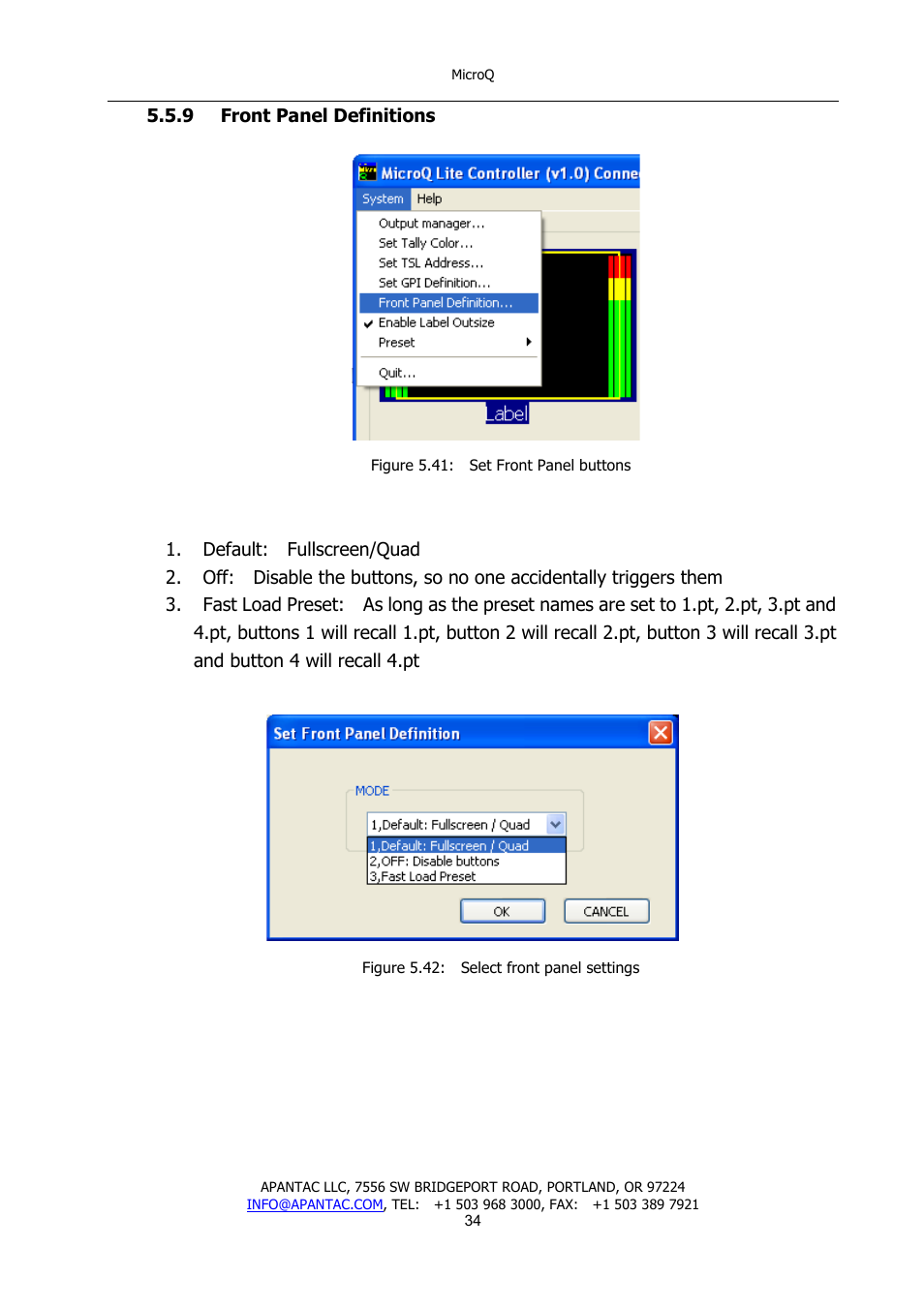 Apantac MicroQ User Manual | Page 35 / 39