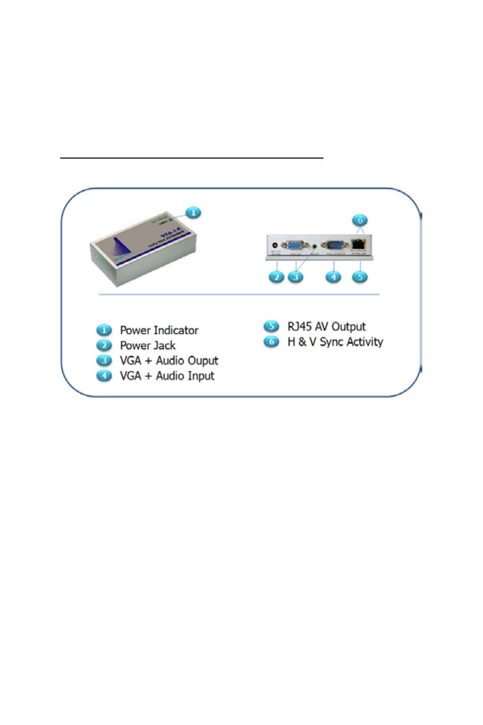 Panel diagrams, Vga-1-e - single port vga + audio extender | Apantac MT HOOD Series VGA Extenders User Manual | Page 4 / 18