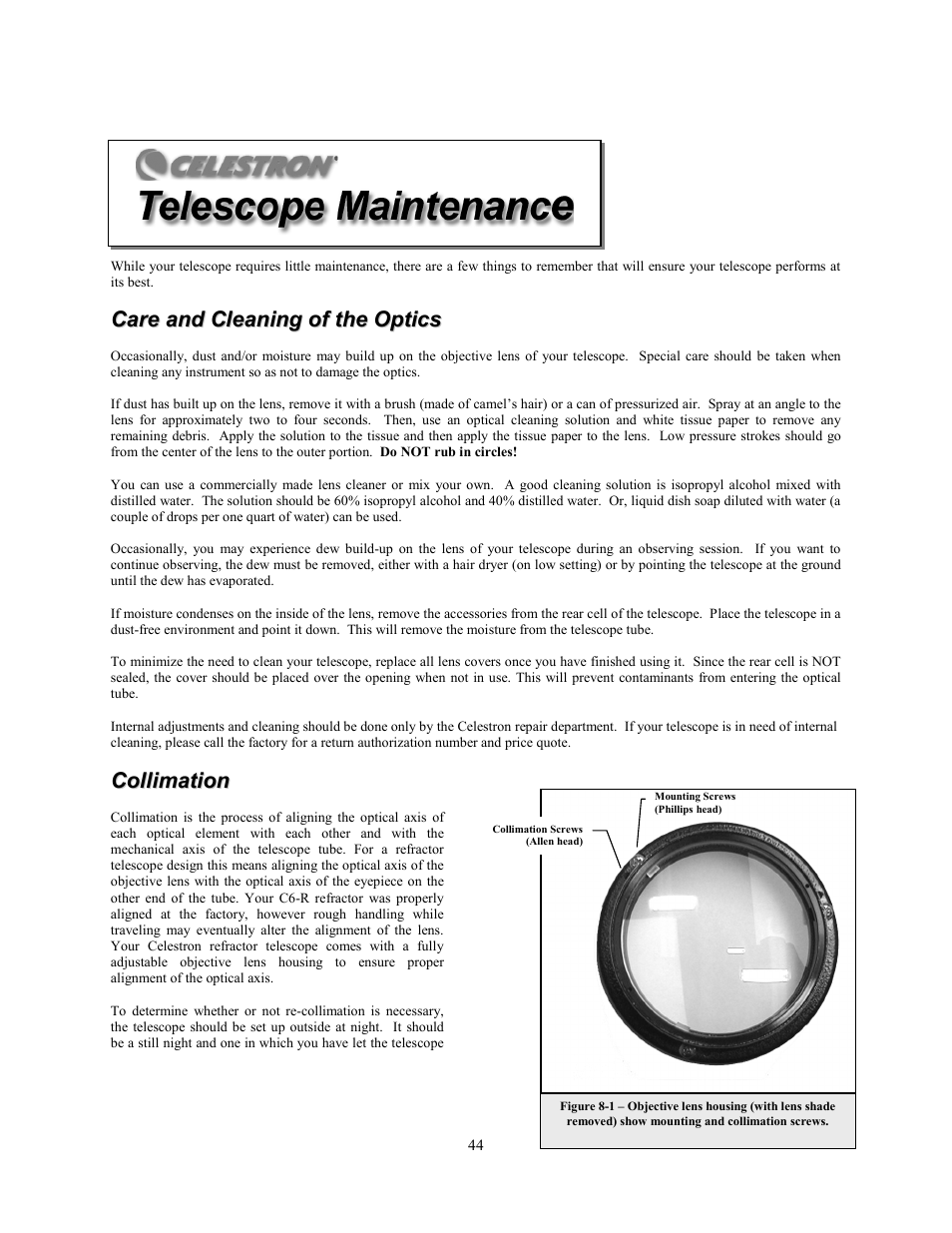Celestron Advanced Series C6-R User Manual | Page 44 / 69