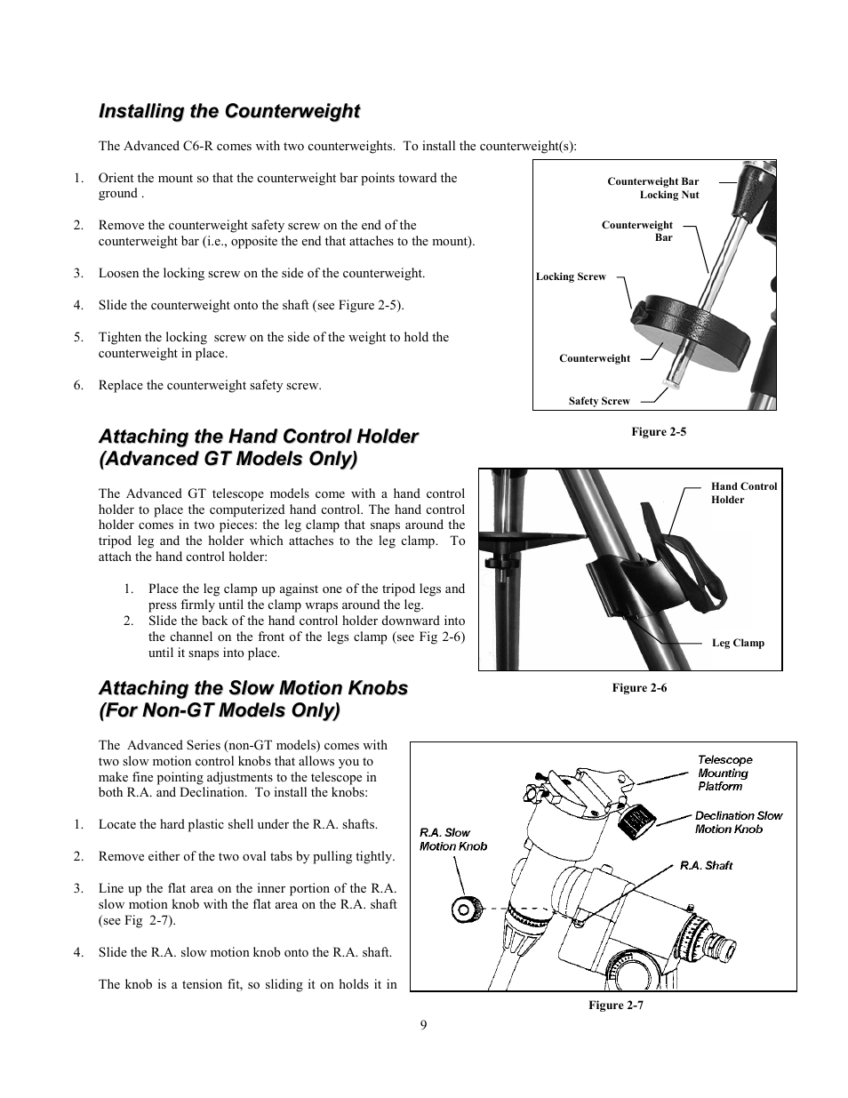 Celestron Advanced Series C6-R User Manual | Page 9 / 69