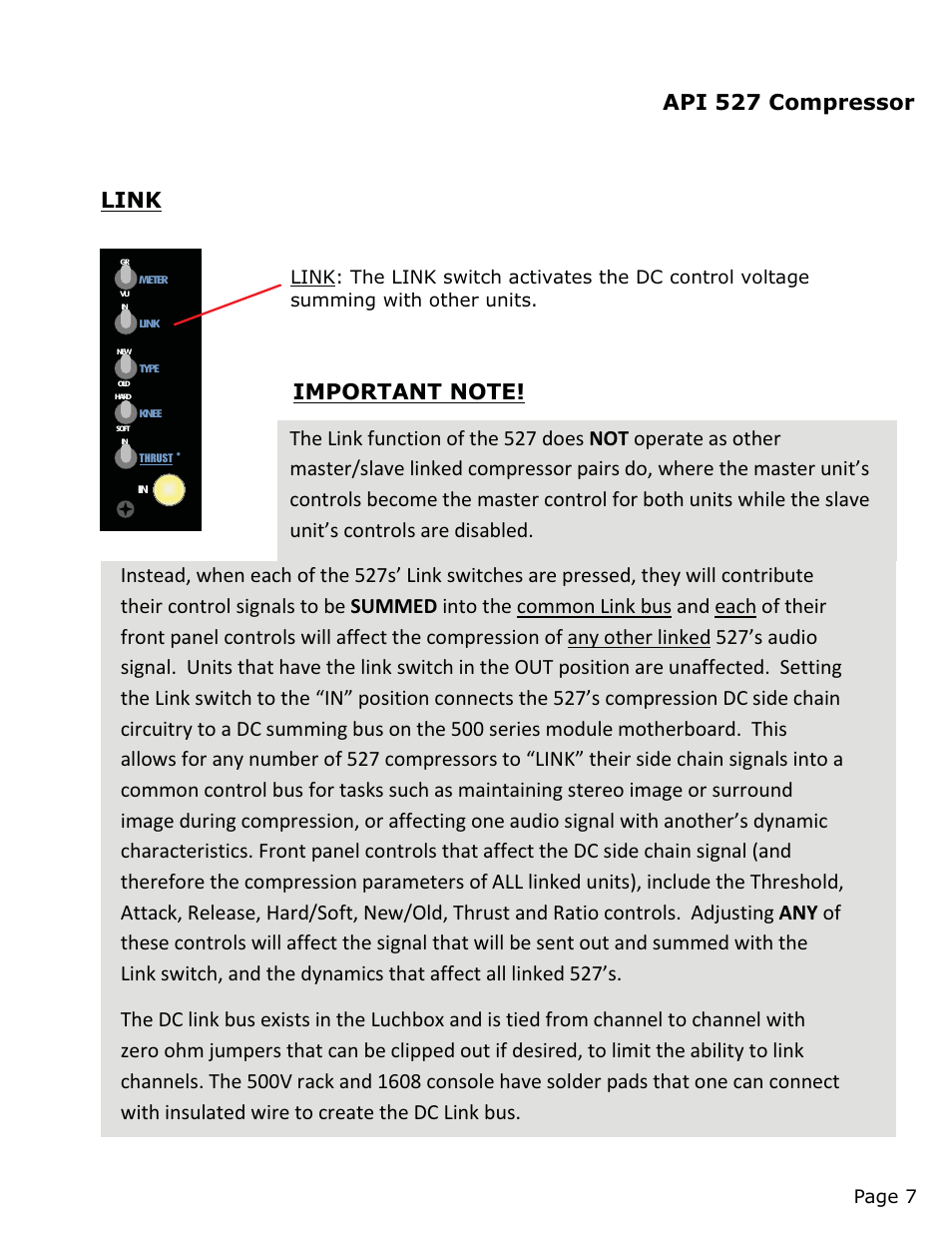 Link | API Audio 527 Compressor User Manual | Page 8 / 15