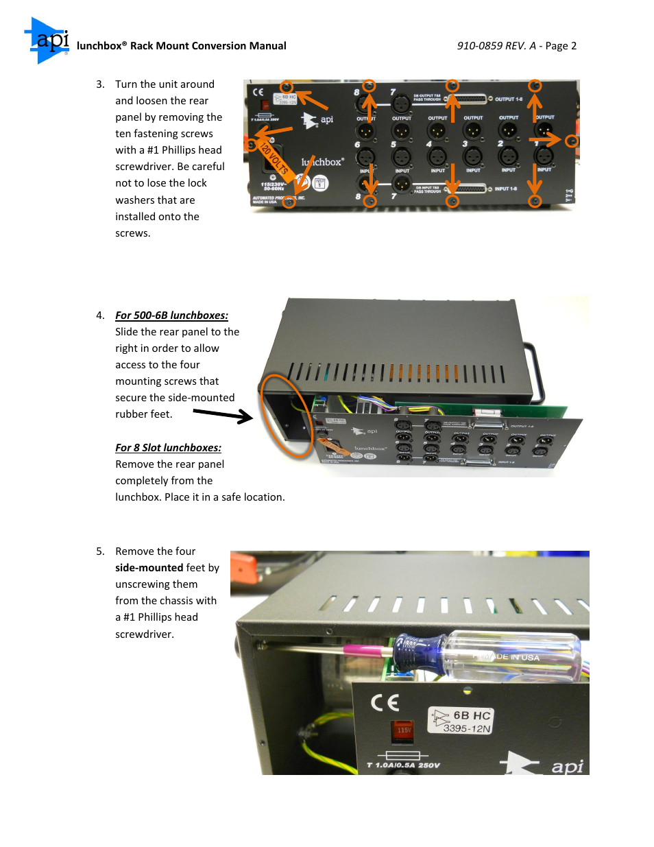 API Audio Rack Ears for the lunchbox User Manual | Page 2 / 4