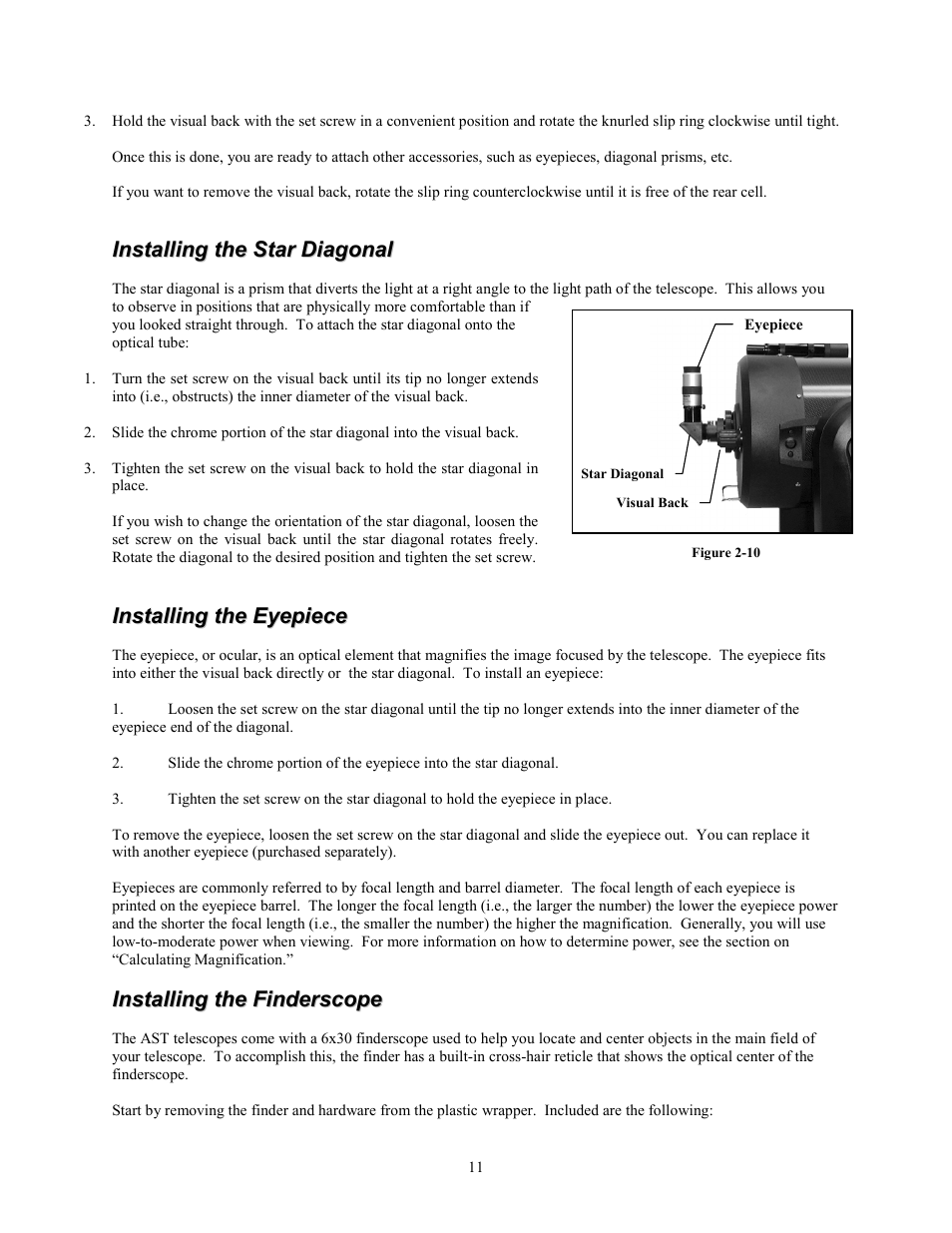 Celestron Advanced Series C5-S User Manual | Page 11 / 72