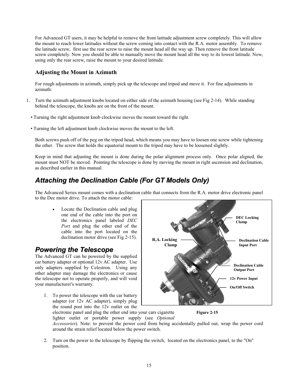 Celestron Advanced Series C5-S User Manual | Page 15 / 72