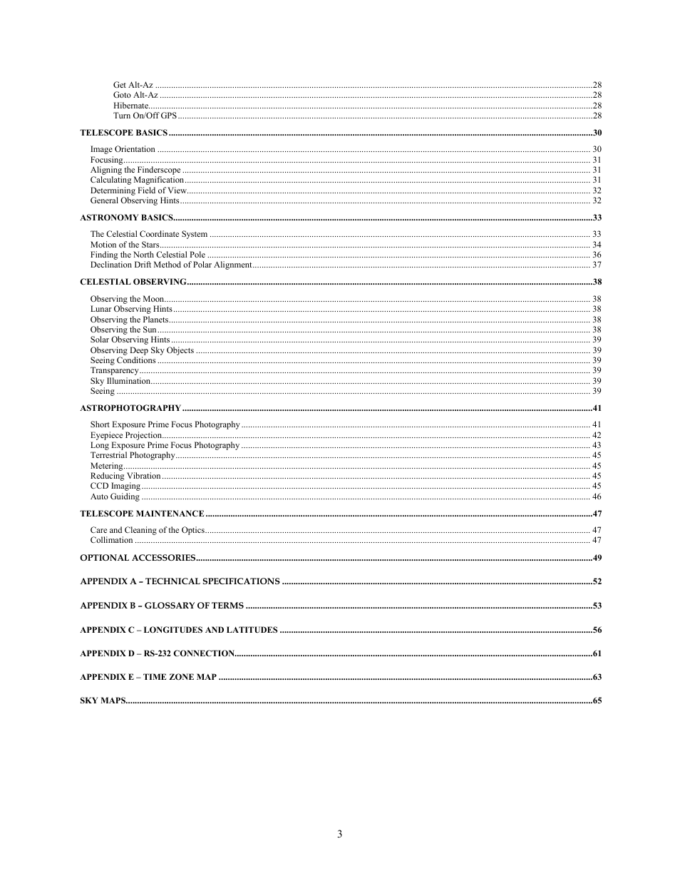 Celestron Advanced Series C5-S User Manual | Page 3 / 72