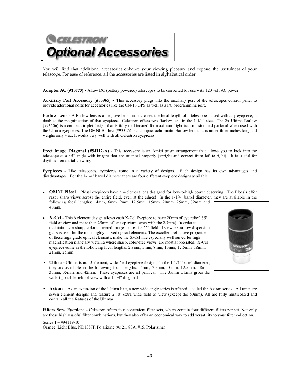 Celestron Advanced Series C5-S User Manual | Page 49 / 72
