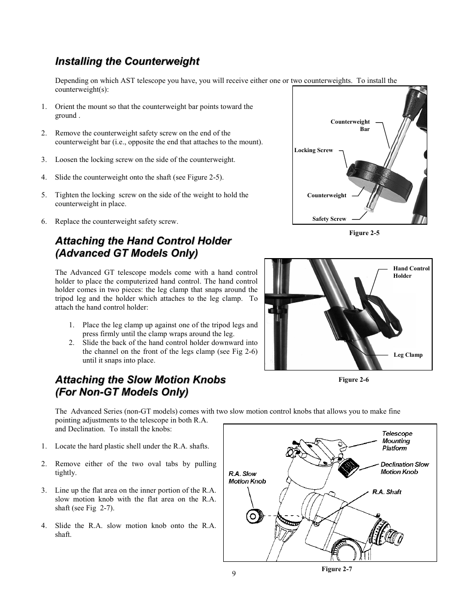 Celestron Advanced Series C5-S User Manual | Page 9 / 72