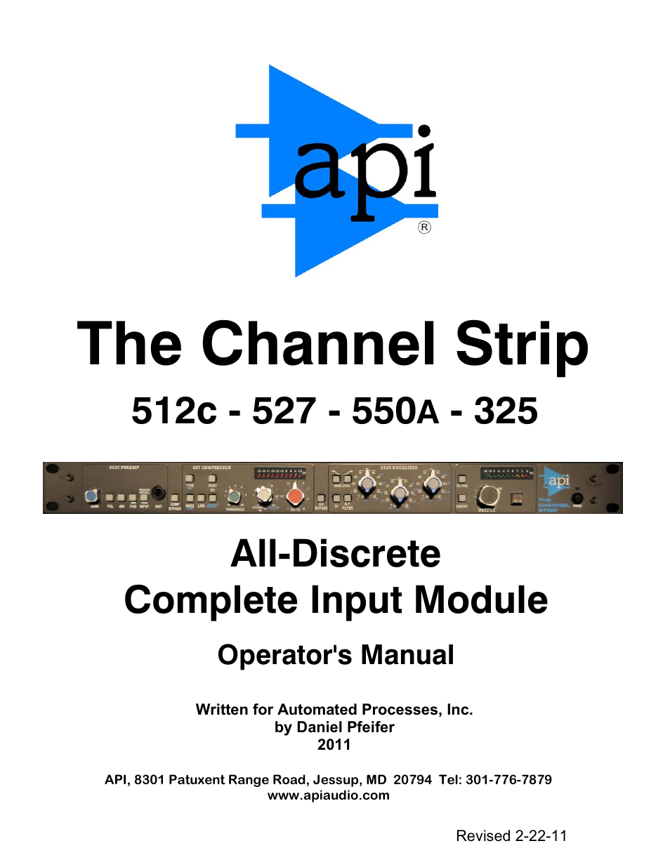 API Audio The Channel Strip User Manual | 34 pages