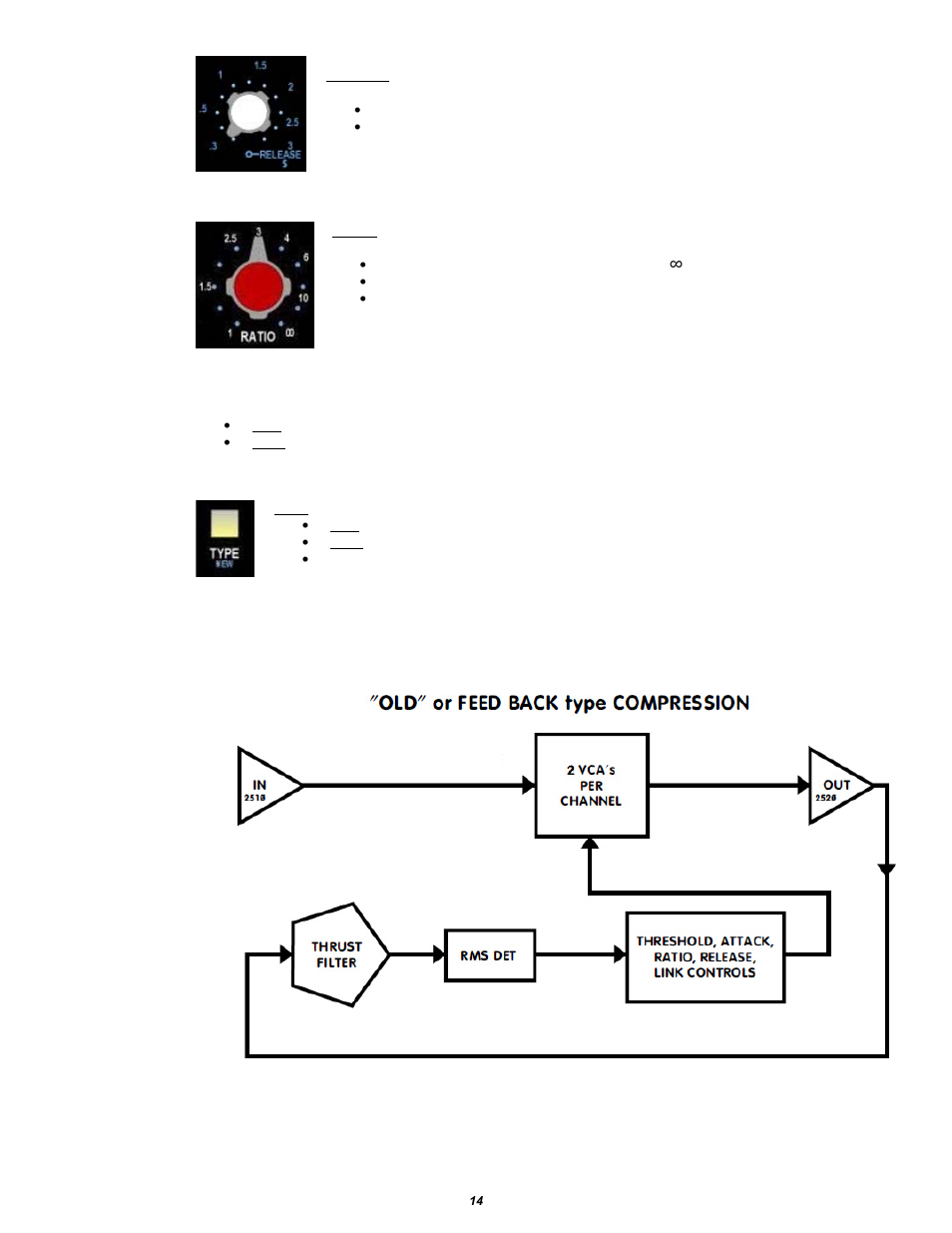 3 ratio, 4 compression type, 1 old: feed-back compression | API Audio The Channel Strip User Manual | Page 15 / 34