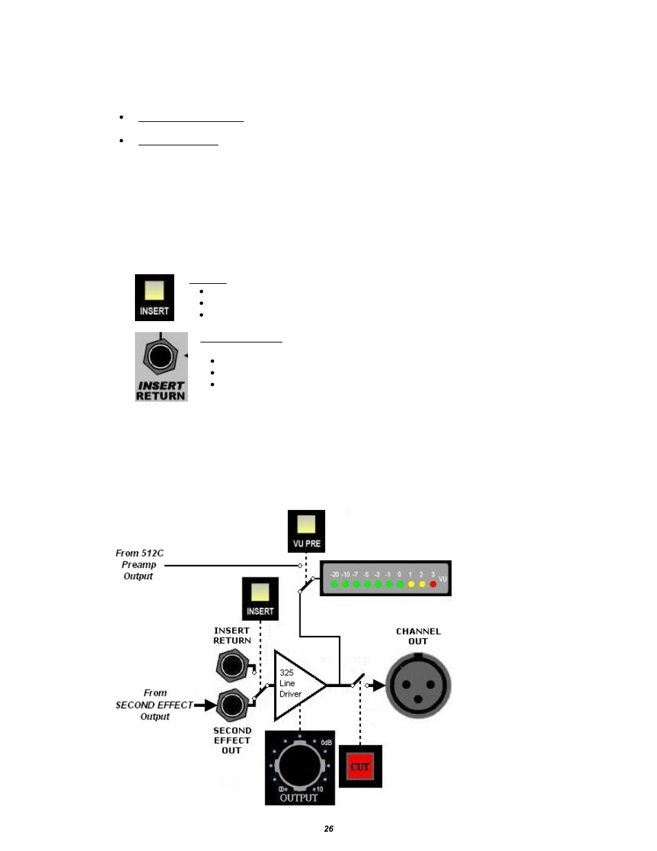 3 output section routing, 1 insert, 4 325 output section block diagram | API Audio The Channel Strip User Manual | Page 27 / 34