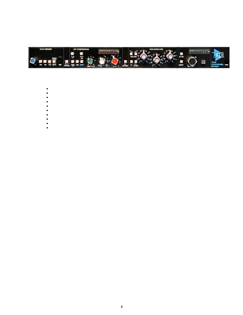 0 overview, 1 the channel strip features and introduction | API Audio The Channel Strip User Manual | Page 4 / 34