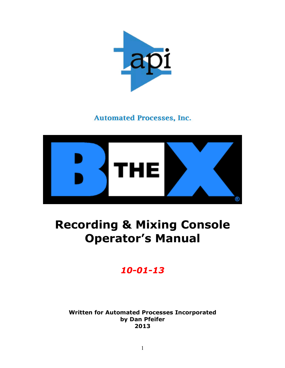 API Audio THE BOX User Manual | 97 pages