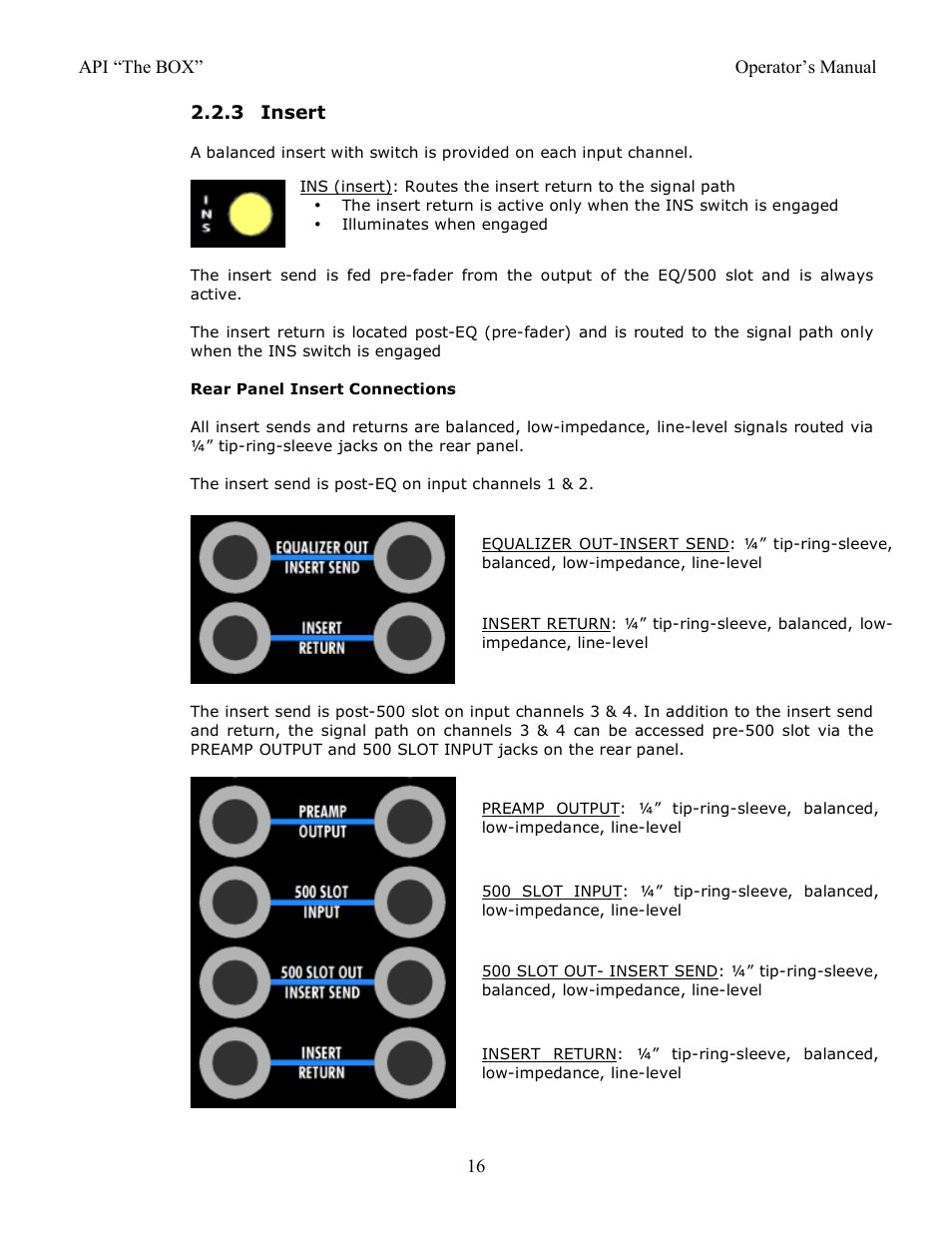 3 insert | API Audio THE BOX User Manual | Page 16 / 97