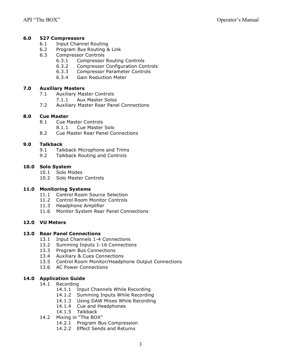 API Audio THE BOX User Manual | Page 3 / 97