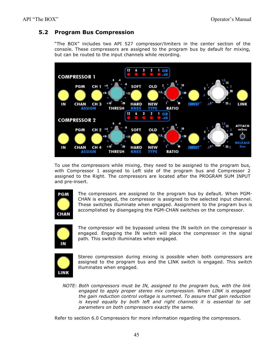 2 program bus compression | API Audio THE BOX User Manual | Page 45 / 97