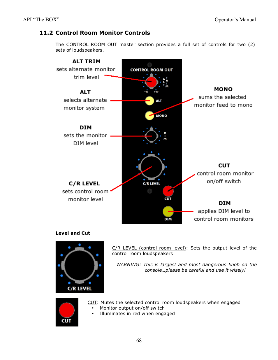 2 control room monitor controls | API Audio THE BOX User Manual | Page 68 / 97
