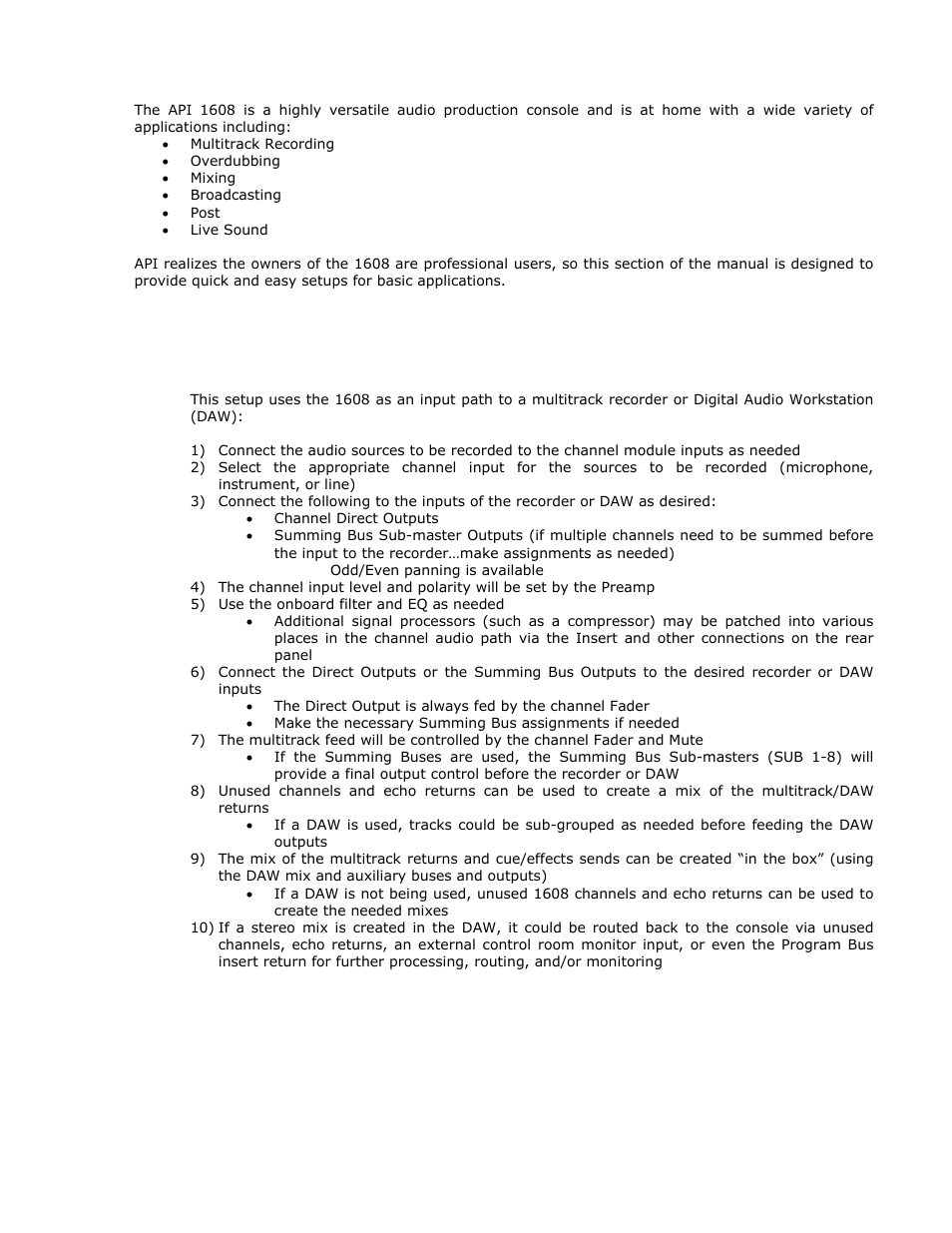 API Audio 1608 Recording Console User Manual | Page 51 / 66