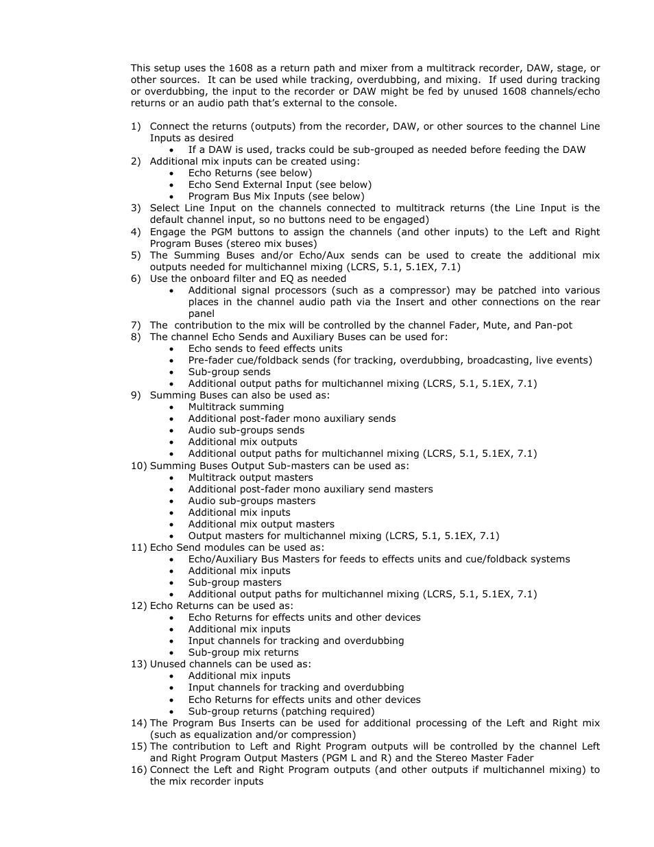 API Audio 1608 Recording Console User Manual | Page 54 / 66