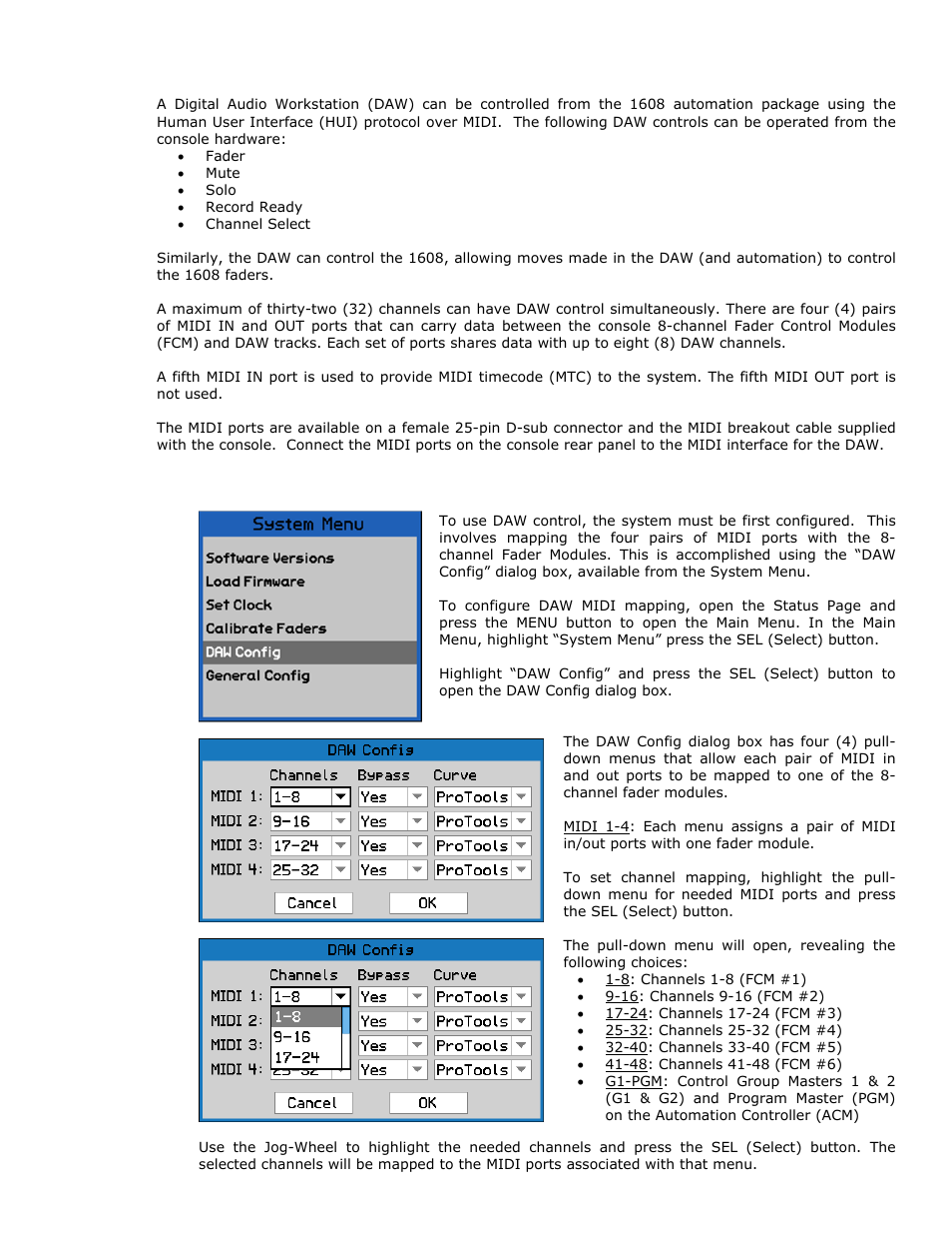 0 daw control | API Audio 1608 Automation User Manual | Page 107 / 138