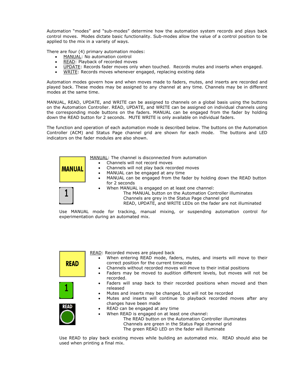0 automation modes | API Audio 1608 Automation User Manual | Page 47 / 138