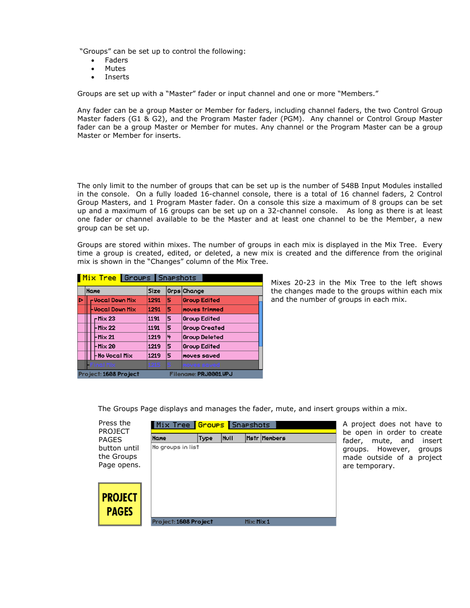 0 groups | API Audio 1608 Automation User Manual | Page 81 / 138