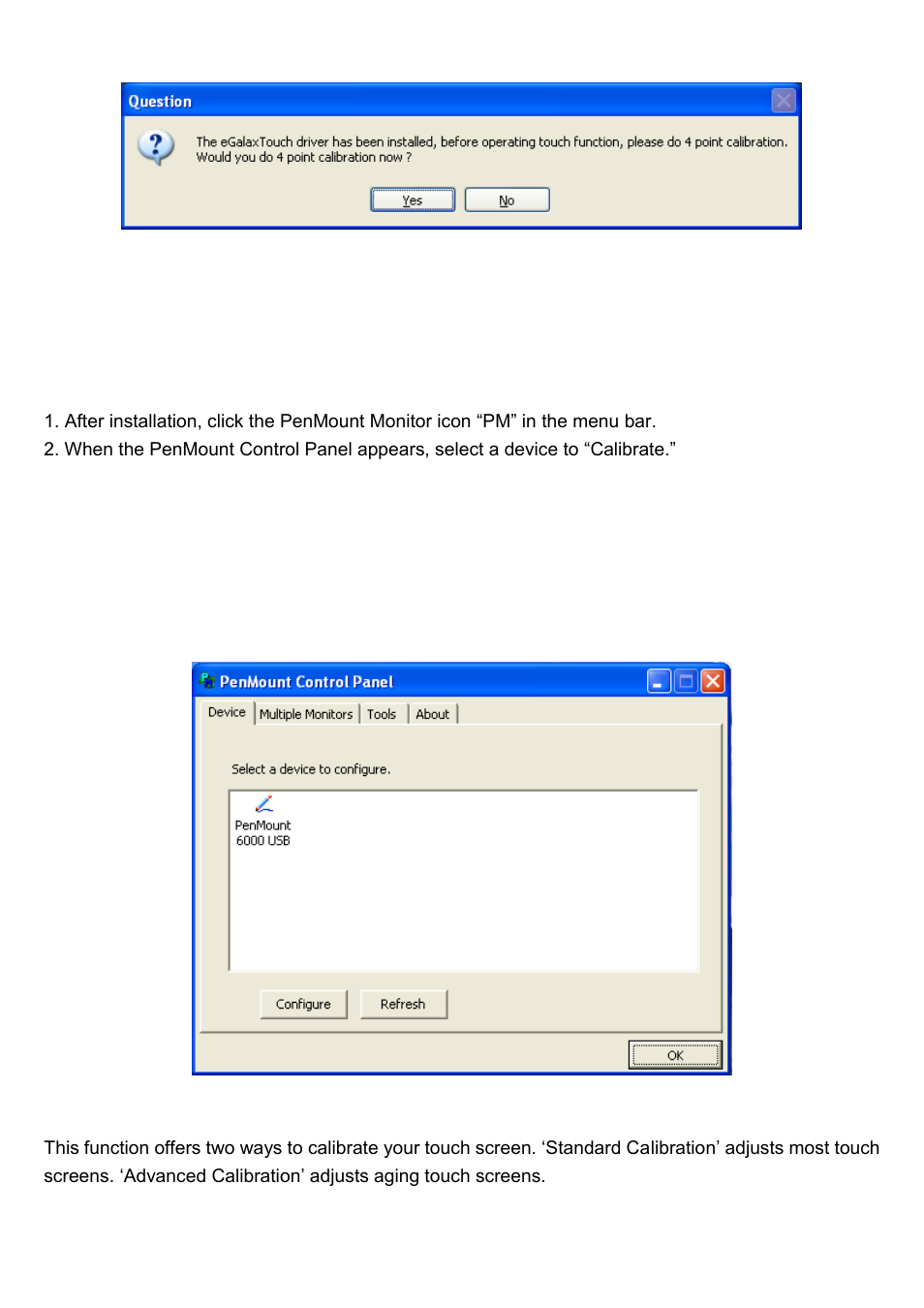 2 software functions, 1 software functions(resistive touch) | Aplex Technology APC-3593P User Manual | Page 60 / 77