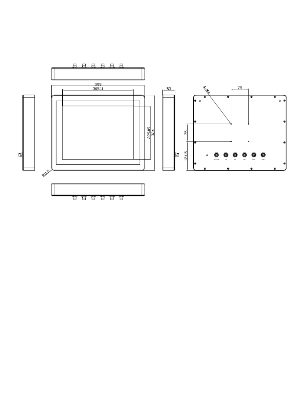 3 dimensions | Aplex Technology APC-3593P User Manual | Page 8 / 77