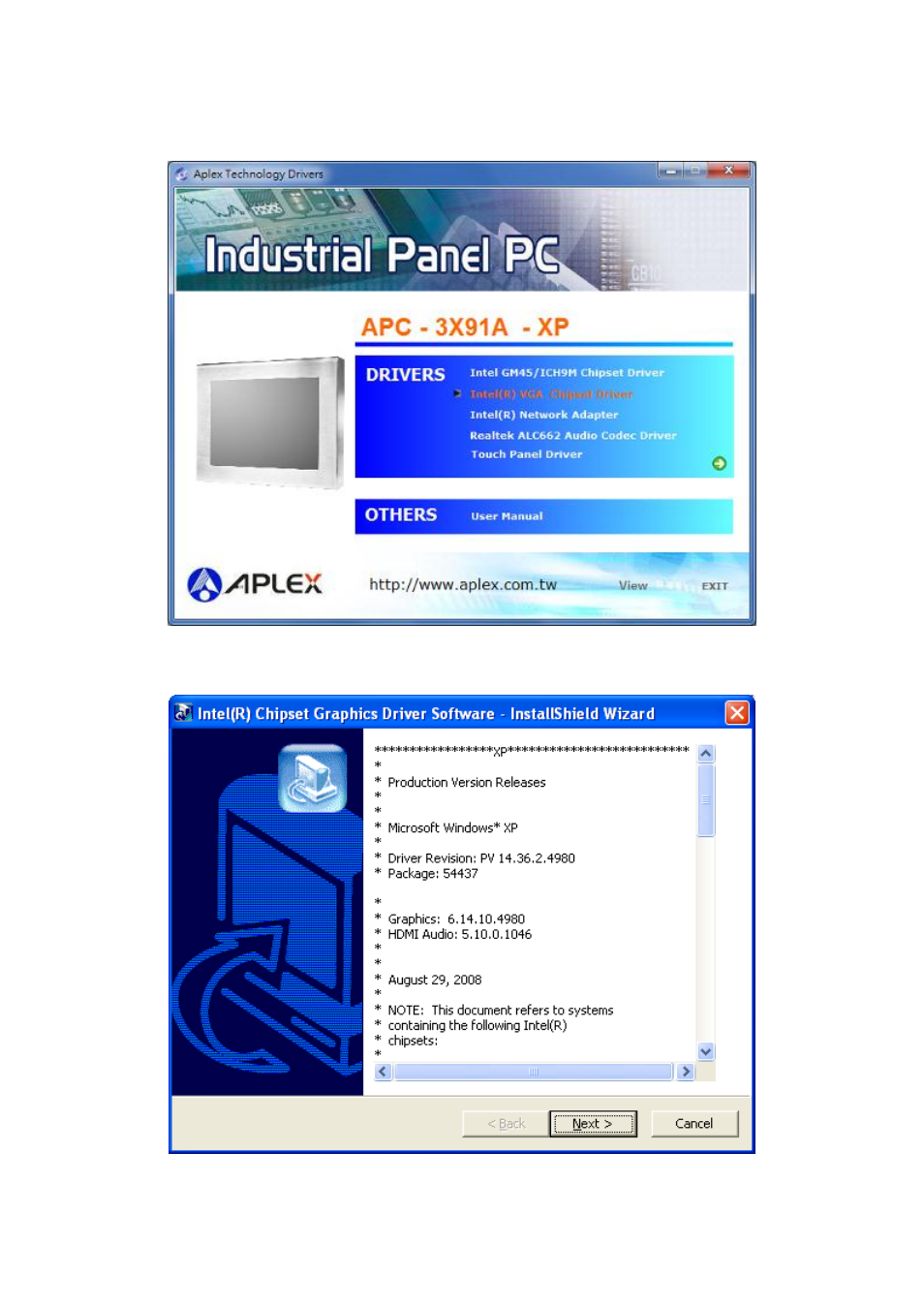 2 intel graphics media accelerator driver | Aplex Technology APC-3591A User Manual | Page 54 / 77