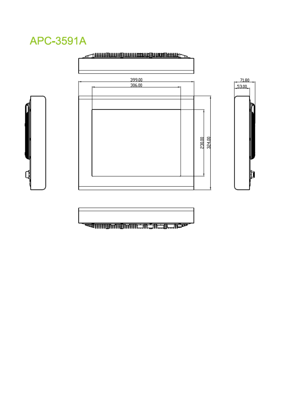 2 dimensions | Aplex Technology APC-3591A User Manual | Page 7 / 77