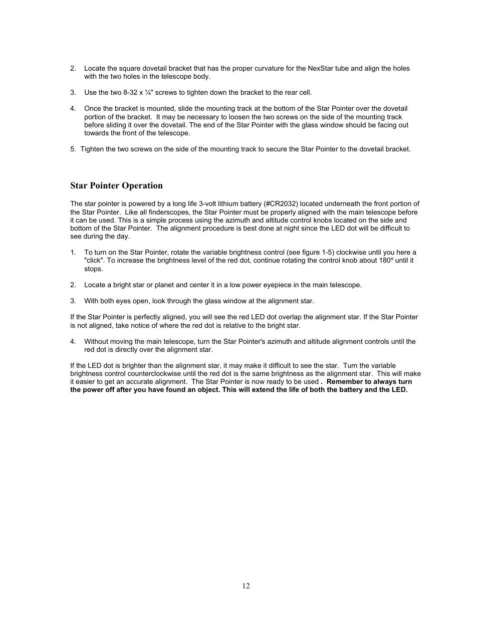 Star pointer operation | Celestron NexStar 8i User Manual | Page 11 / 65