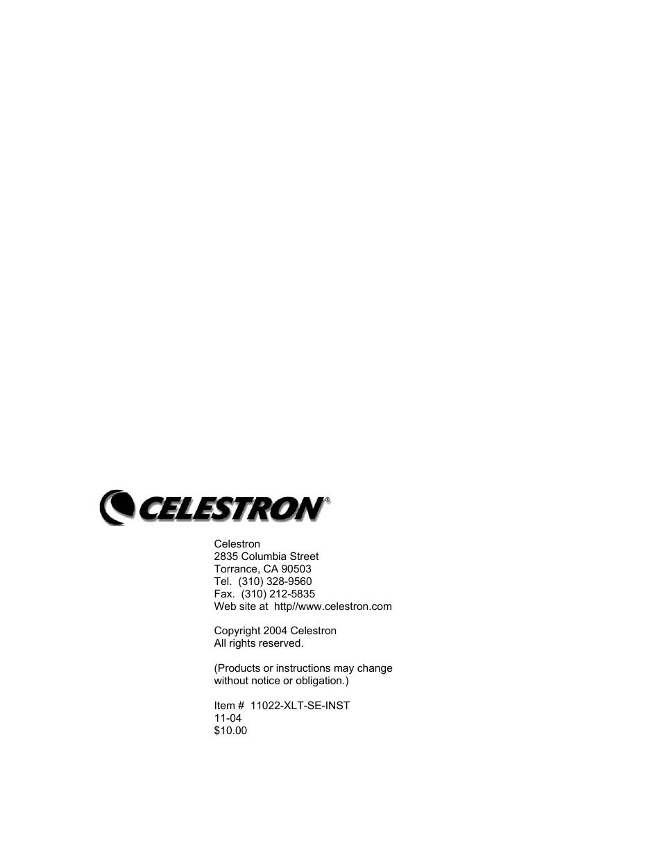 Celestron NexStar 8i User Manual | Page 65 / 65
