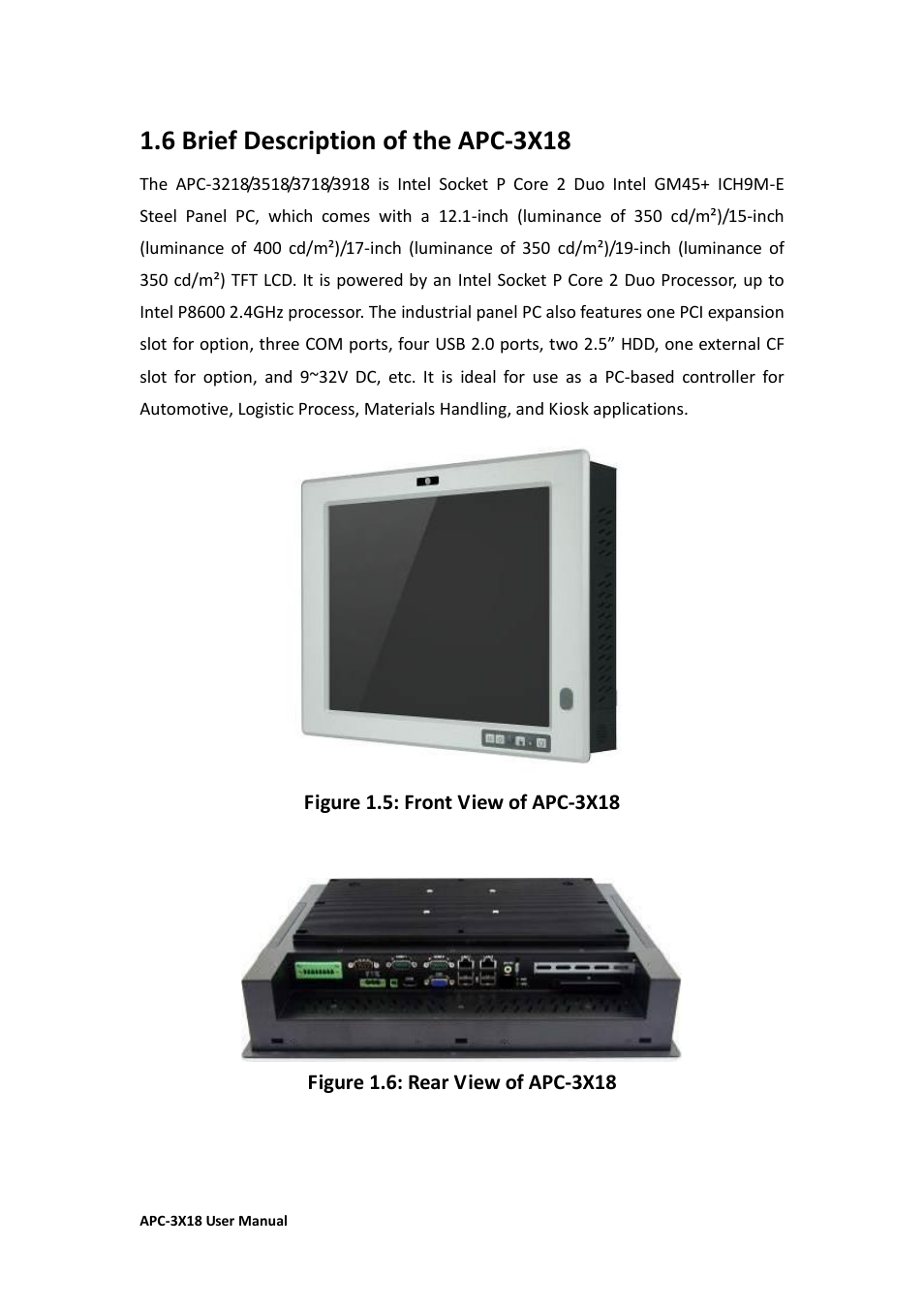 6 brief description……………………………………………….…………….……16, 6 brief description of the apc-3x18 | Aplex Technology APC-3218 User Manual | Page 16 / 102