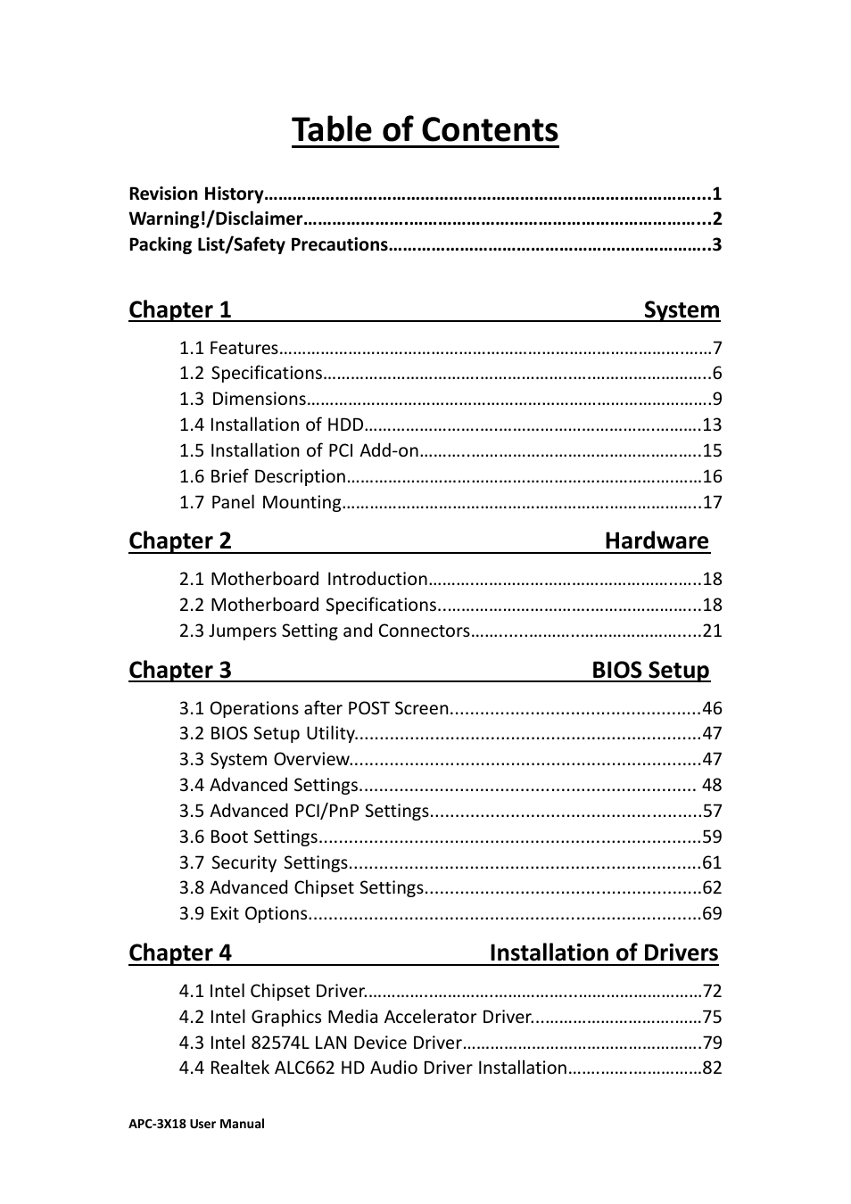 Aplex Technology APC-3218 User Manual | Page 5 / 102