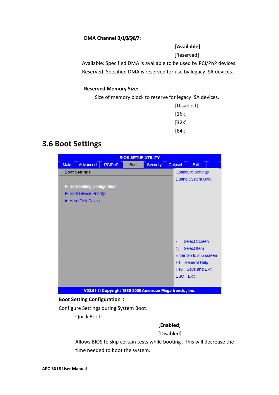 6 boot settings | Aplex Technology APC-3218 User Manual | Page 59 / 102