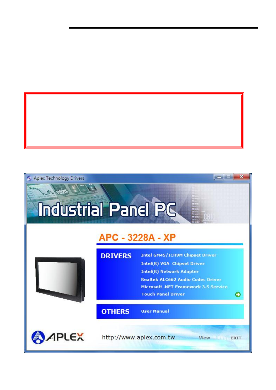 Chapter 4 installation of drivers | Aplex Technology APC-3228A User Manual | Page 65 / 96