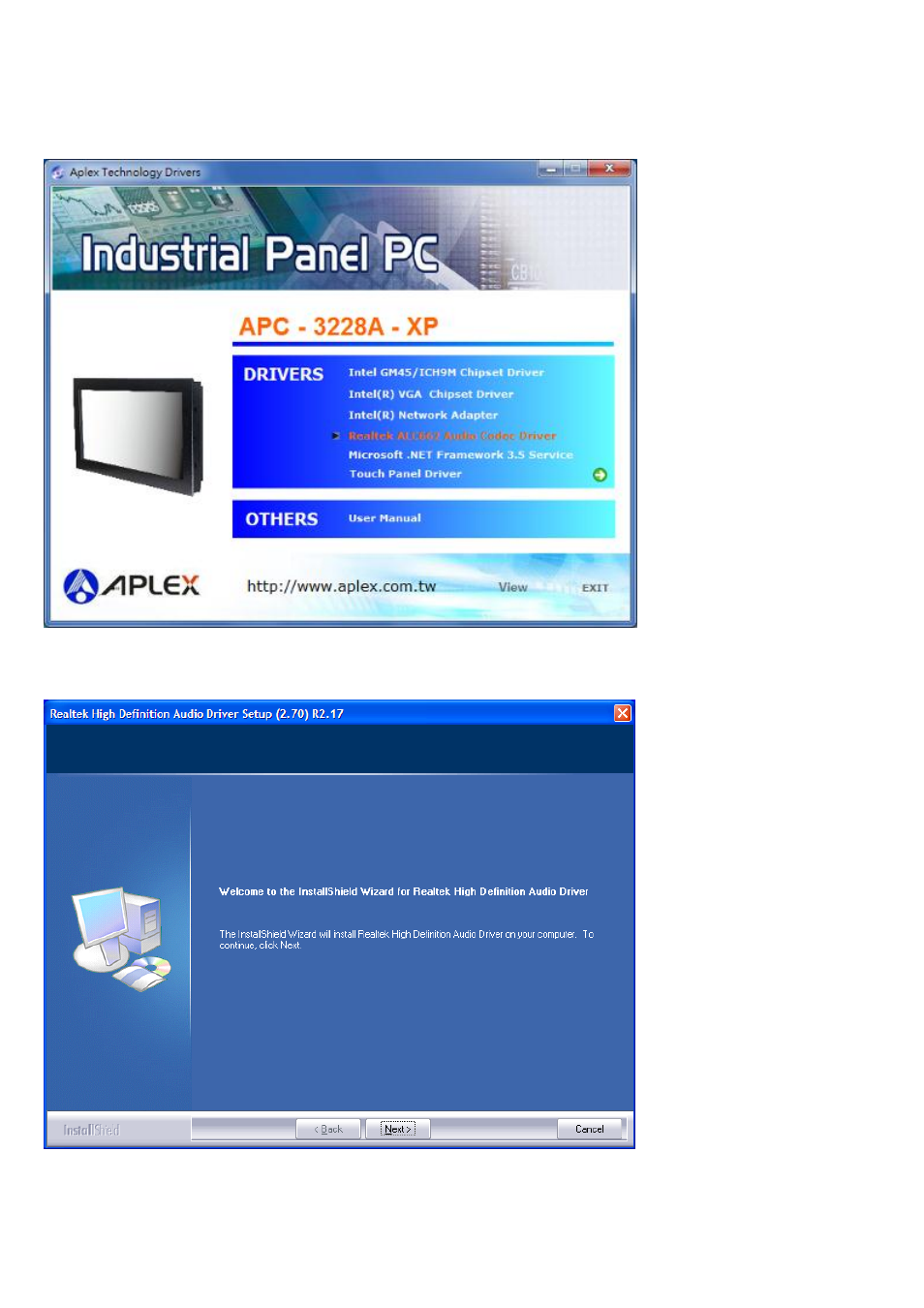 4 realtek alc662 hd audio driver installation | Aplex Technology APC-3228A User Manual | Page 76 / 96