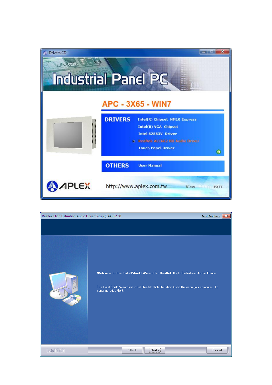 4 realtek hd audio driver installation | Aplex Technology APC-3265 User Manual | Page 62 / 80