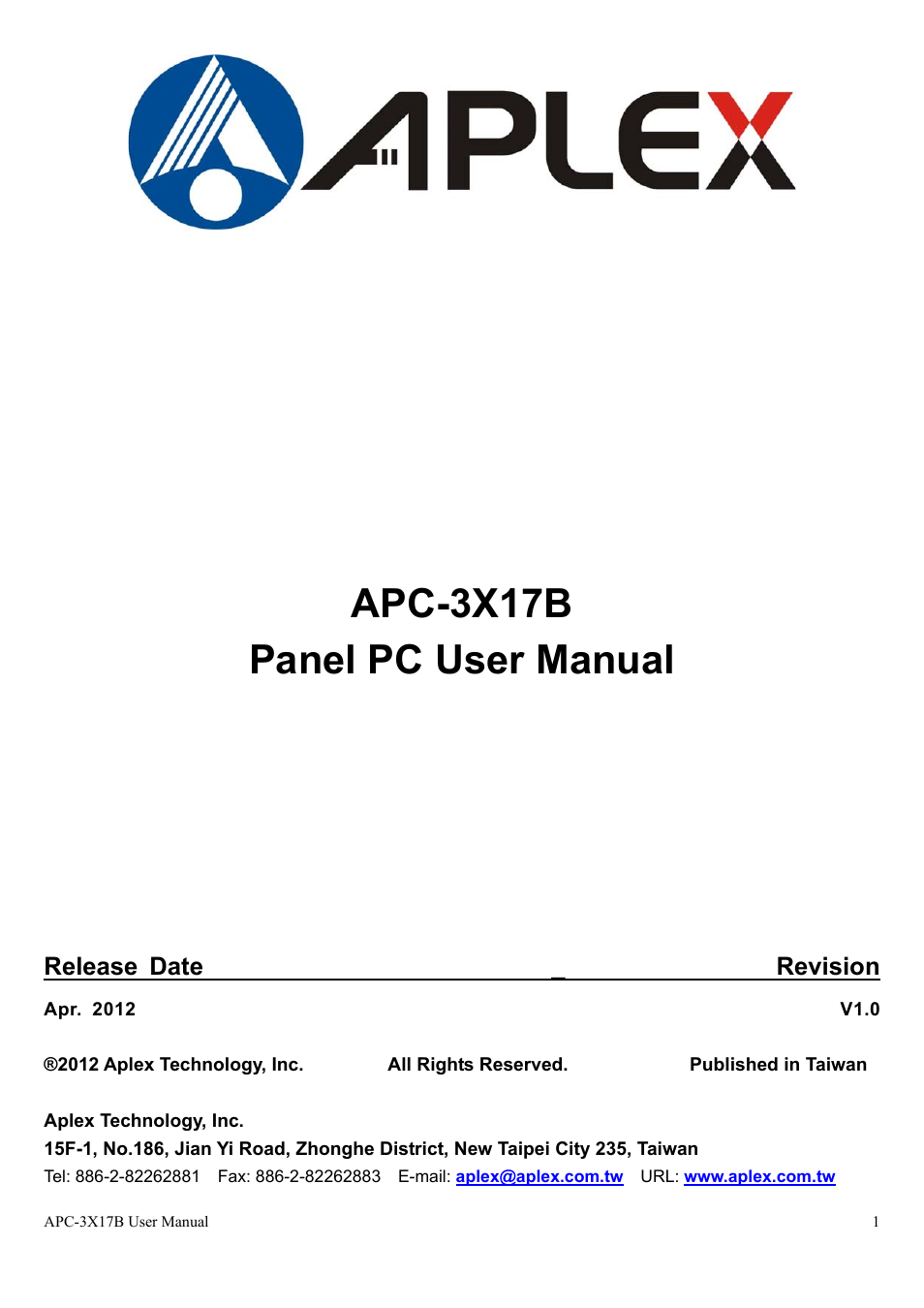 Aplex Technology APC-3517B User Manual | 91 pages