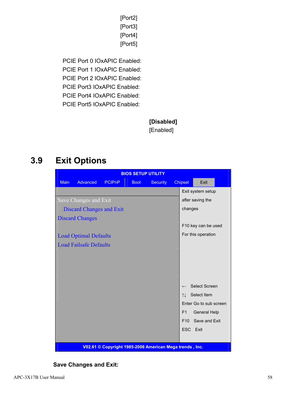 9 exit options | Aplex Technology APC-3517B User Manual | Page 58 / 91